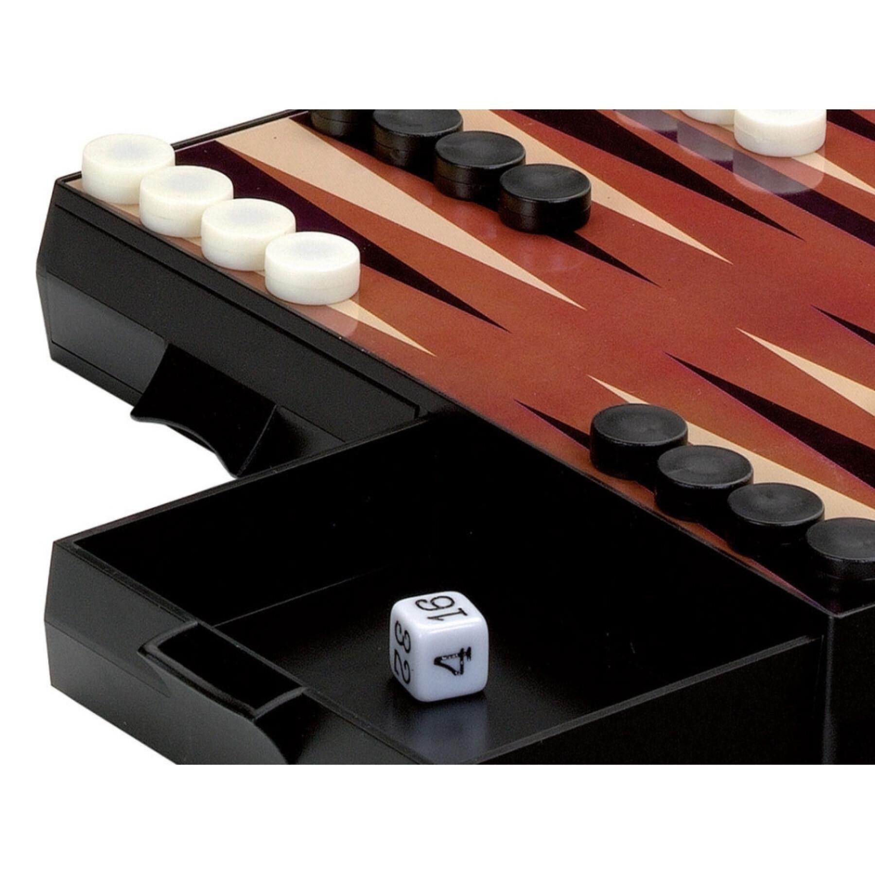 Schack och dam med magnetiskt backgammon Cayro