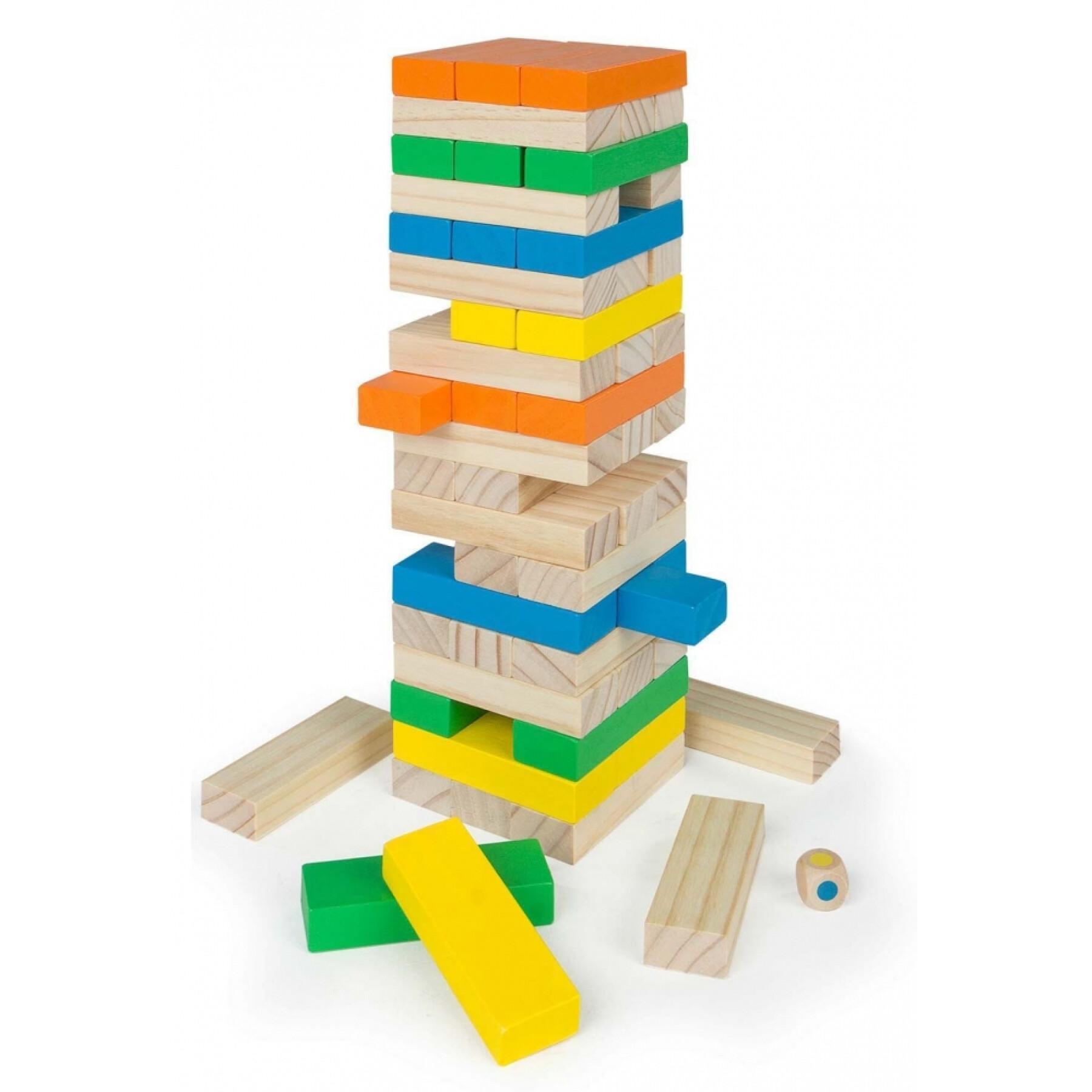 Träkloss-torn med 58 delar ColorBaby