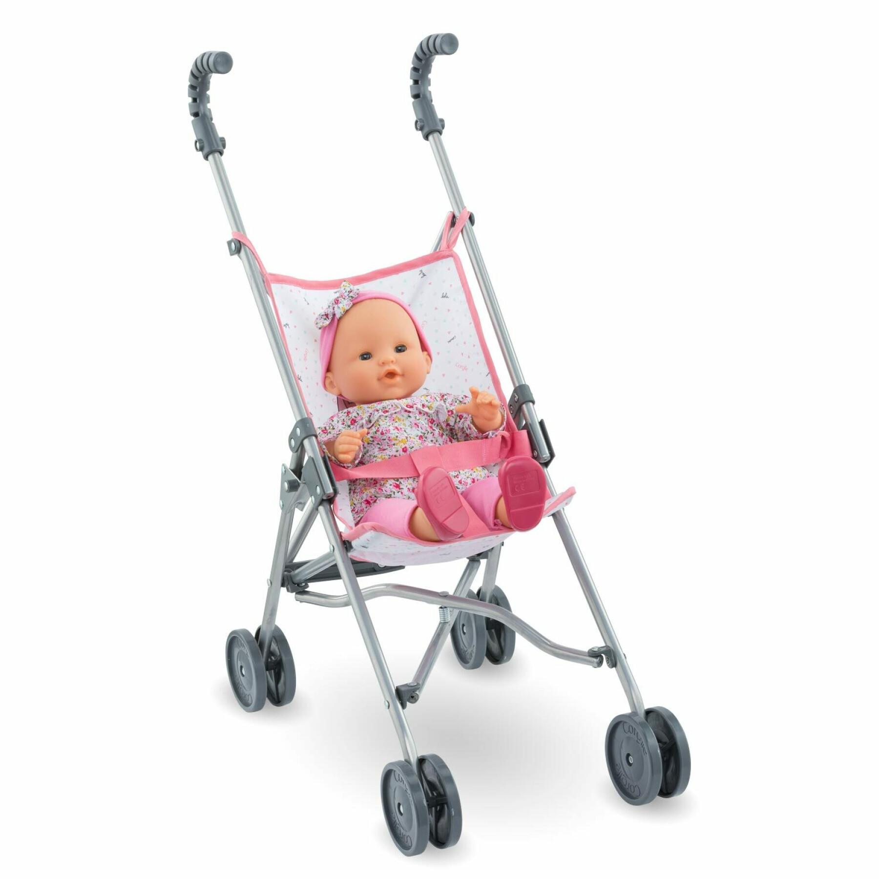 Rosa sockerrörsvagn för spädbarn Corolle