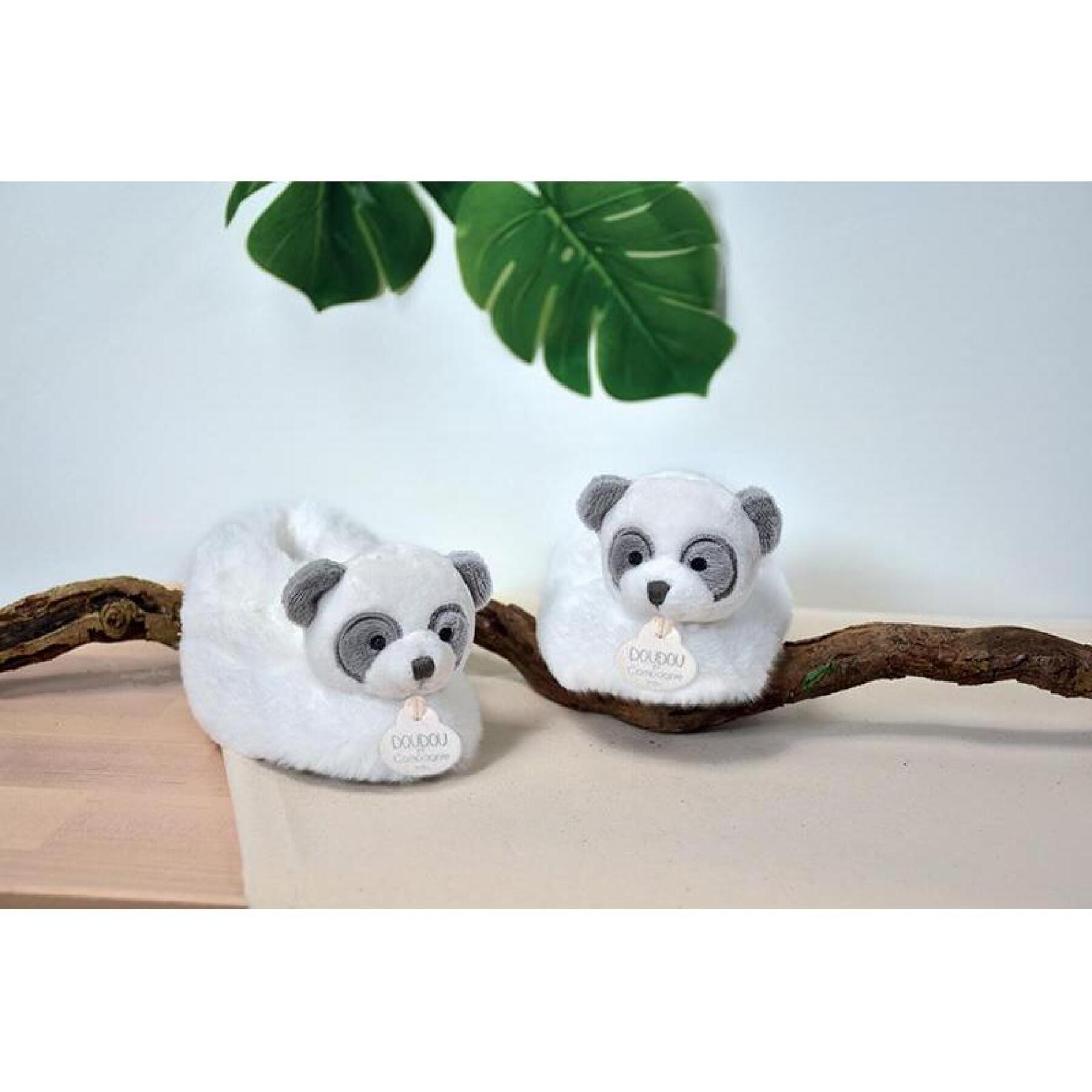 Tofflor med babyskallra Doudou & compagnie Unicef - Panda Roux