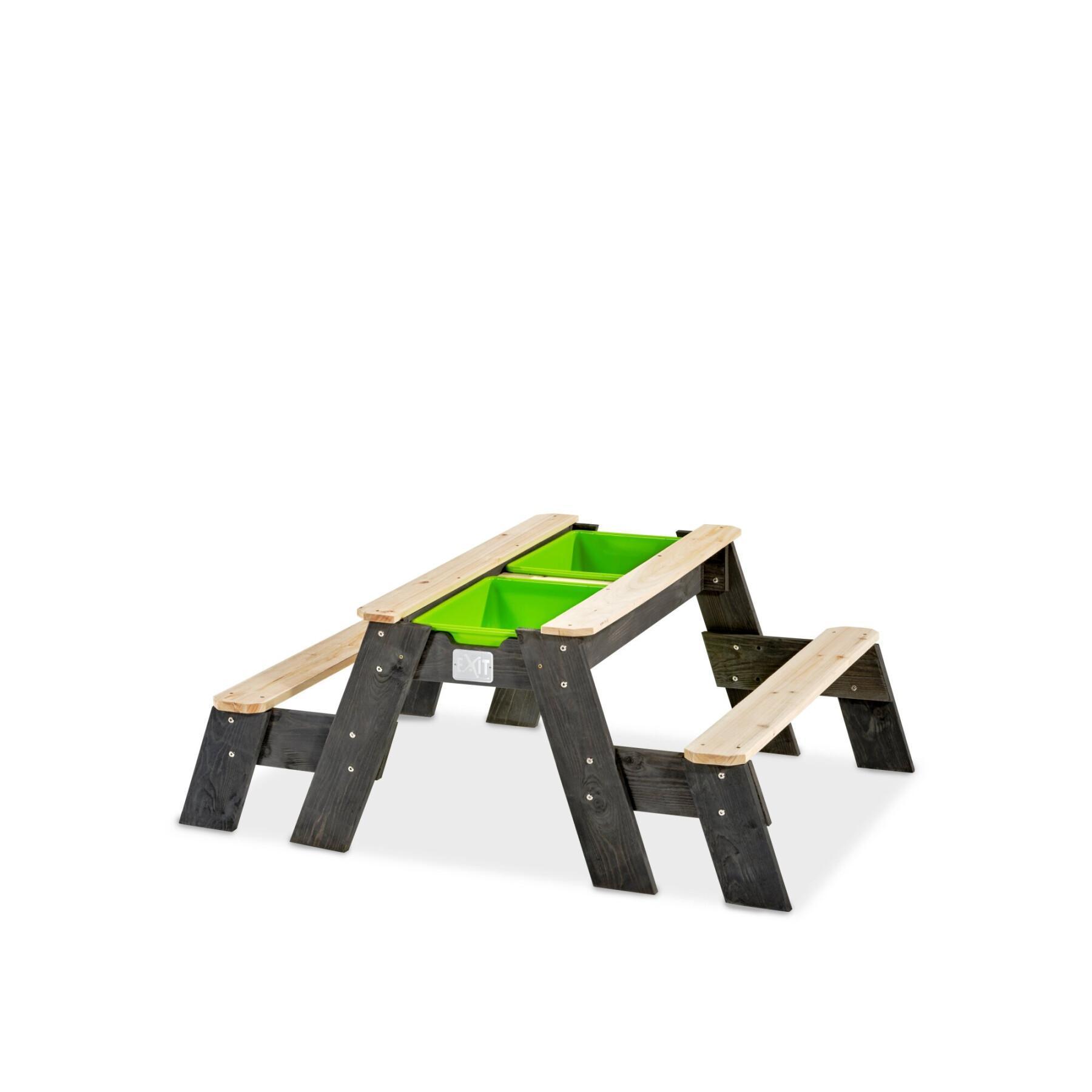Aktivitetsbord (2 bänkar), sand och vatten, picknickområde Exit Toys Aksent