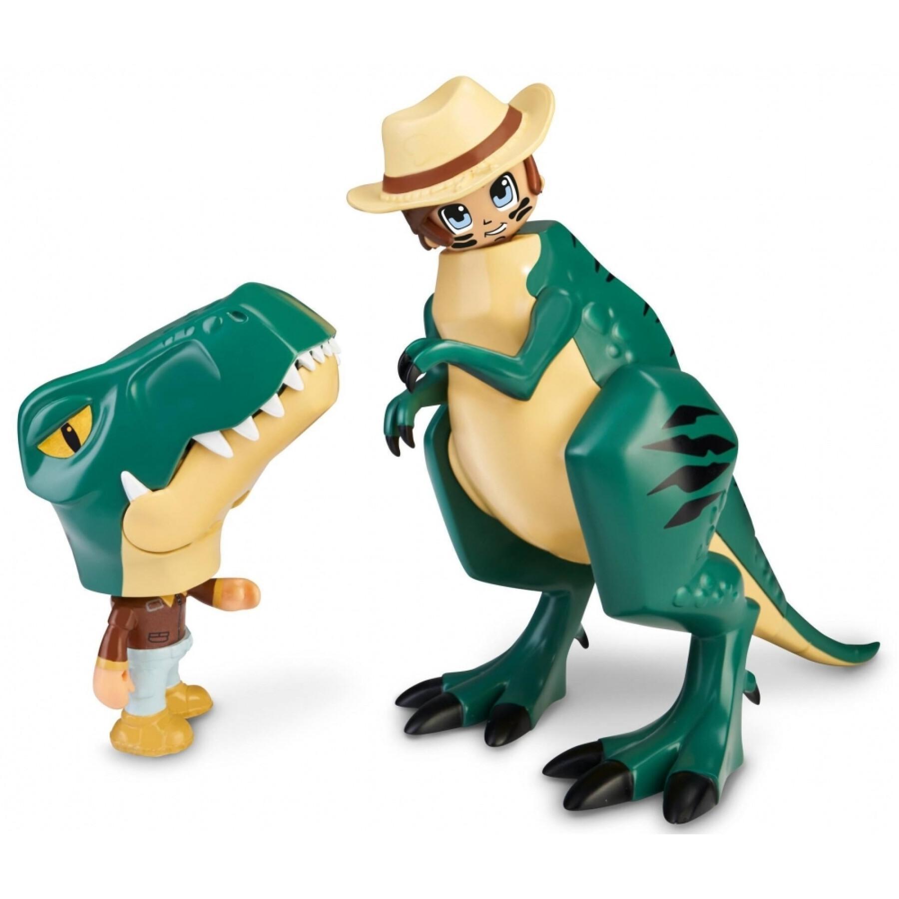 Figur med bil och dinosaurie Famosa