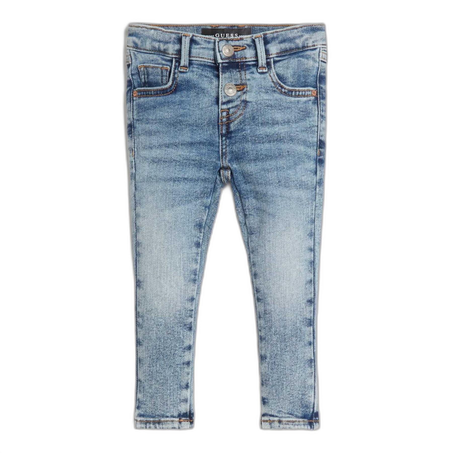 Skinny jeans för flickor med synlig knapp Guess W/Expo