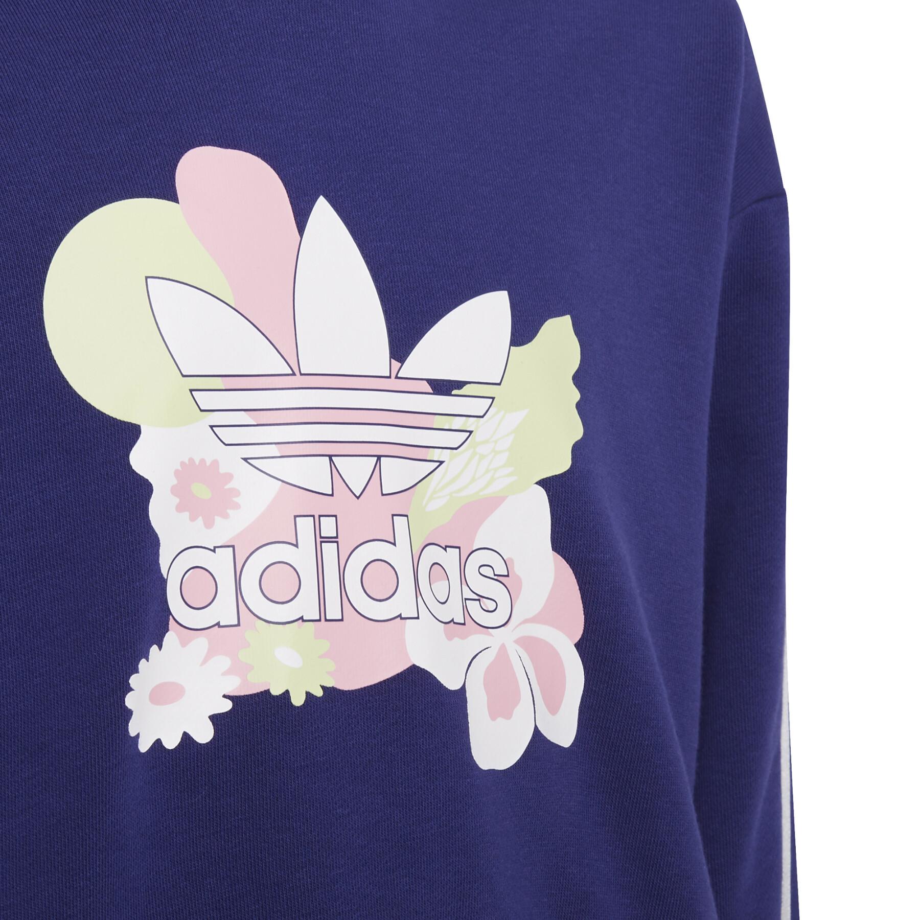 Sweatshirt för flickor adidas Originals Flower Print Crop