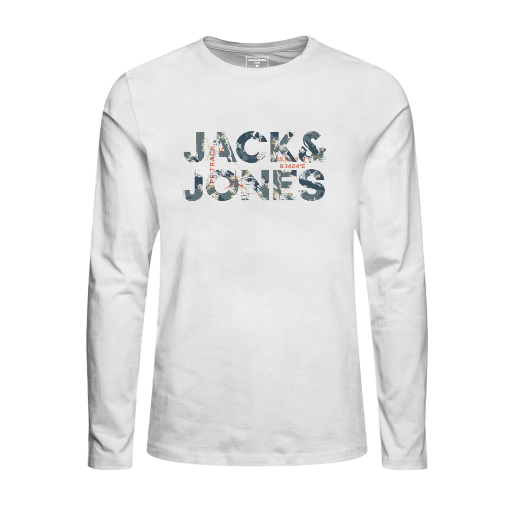 Långärmad T-shirt med rund halsringning för barn Jack & Jones Tech Logo