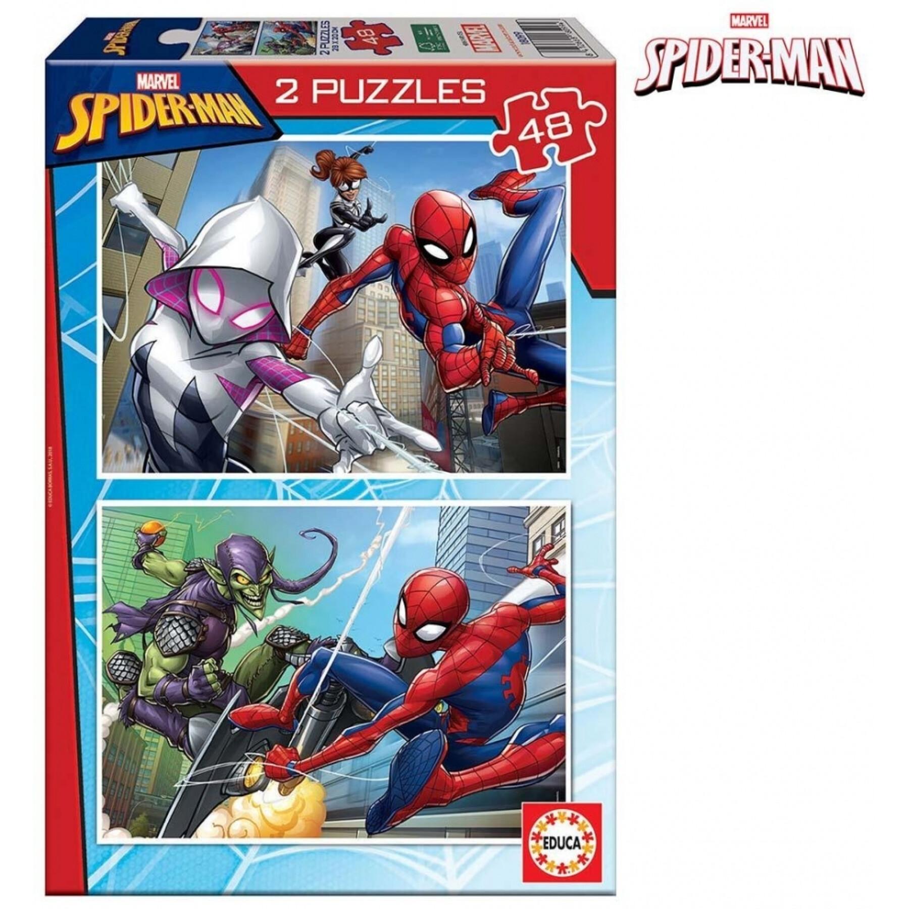 2 x 48 bitar spiderman-pussel Marvel