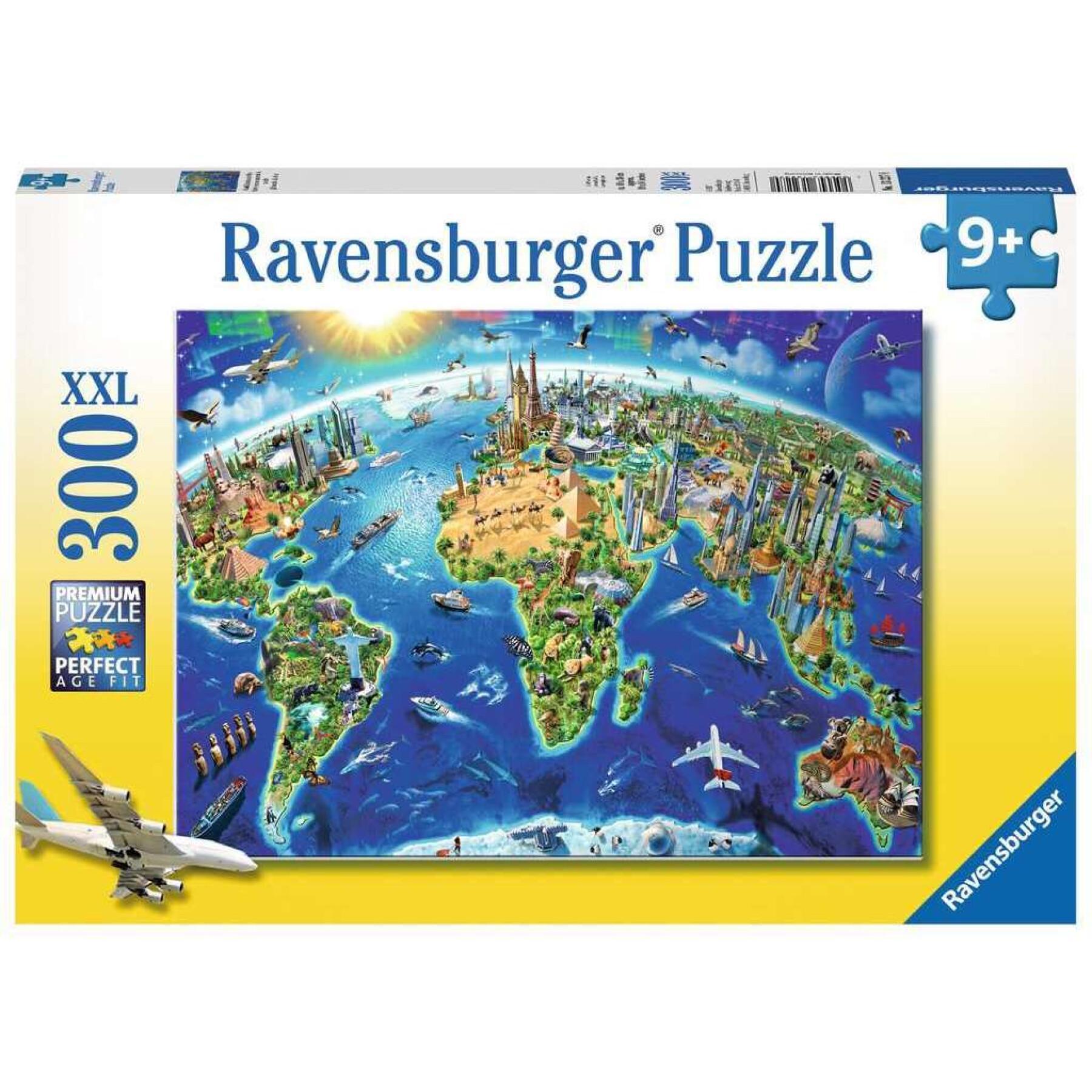 300 bitars pussel xxl världsmonument karta Ravensburger