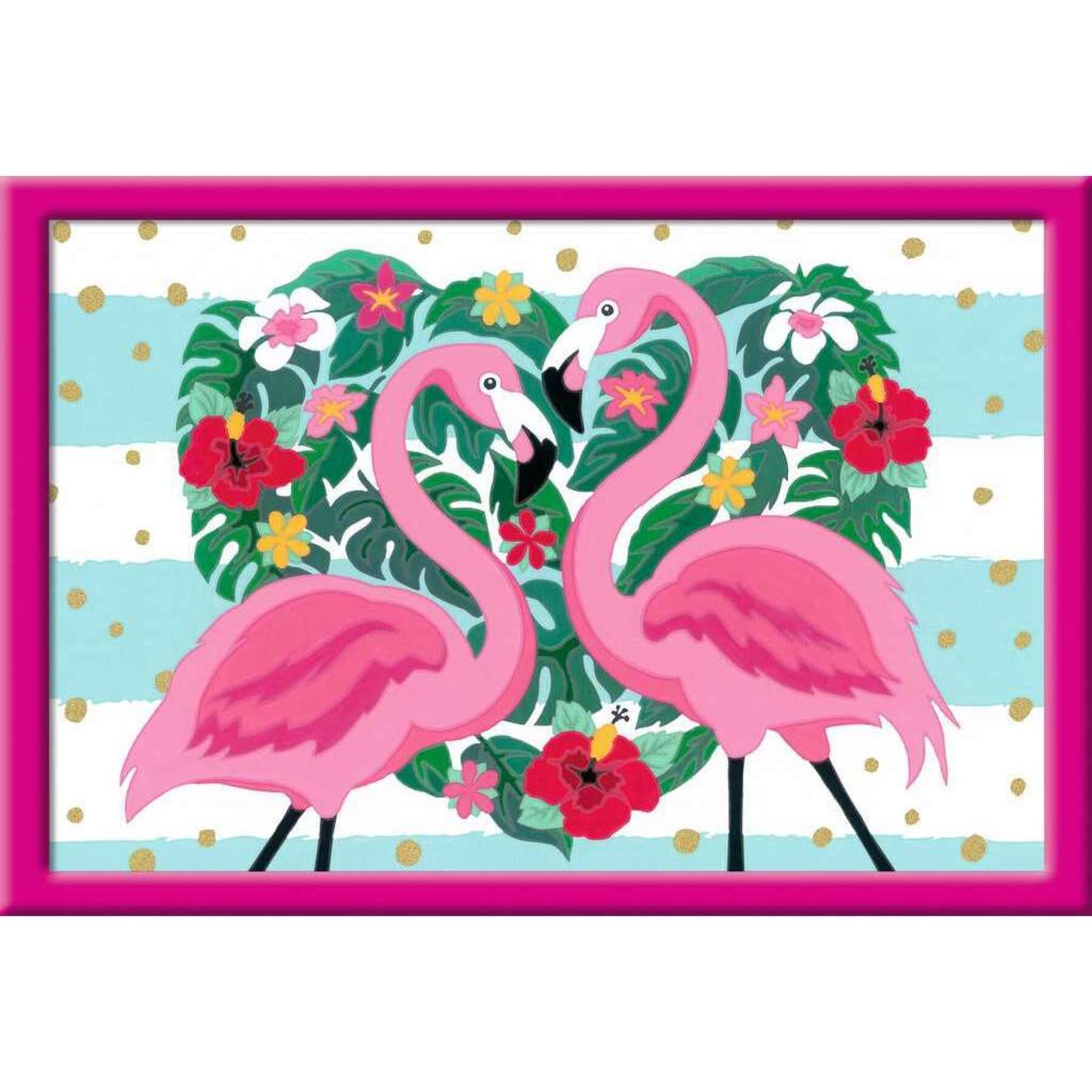 Grand flamingos i kärlek konst nummer Ravensburger
