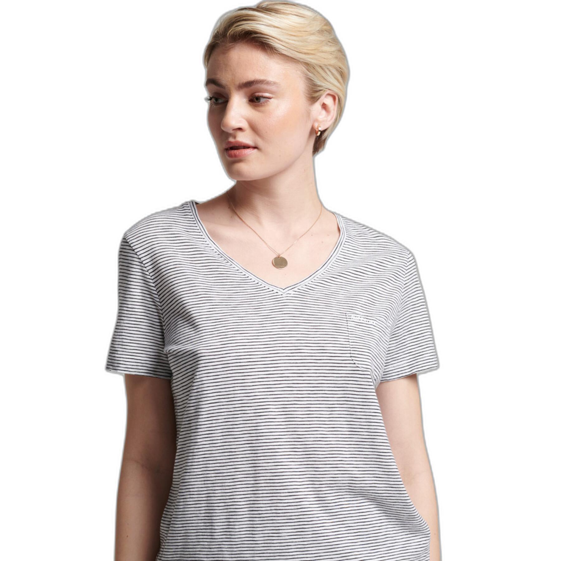 T-shirt med v-ringning och bröstficka i ekologisk bomull för flickor Superdry Studios