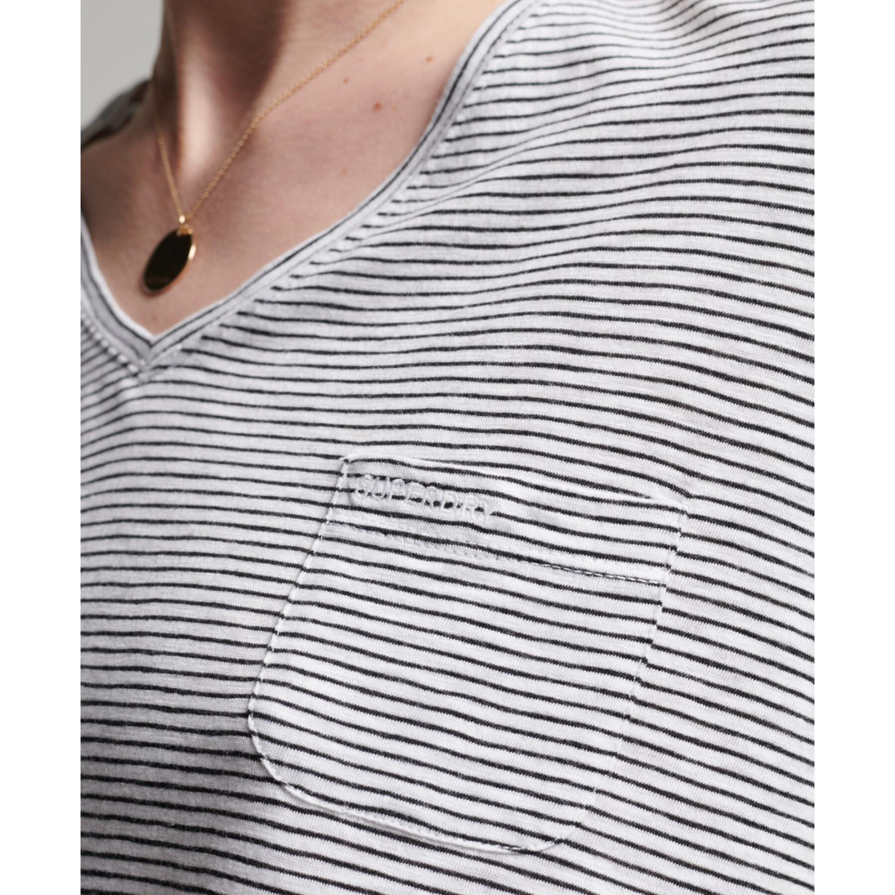 T-shirt med v-ringning och bröstficka i ekologisk bomull för flickor Superdry Studios
