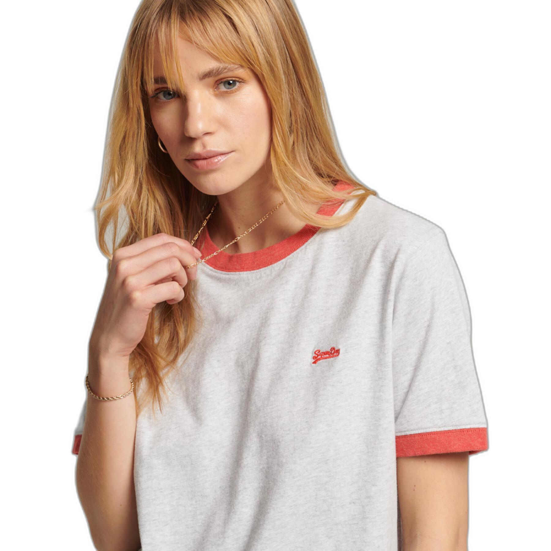 T-shirt i kontrasterande ekologisk bomull för flickor Superdry Vintage Logo