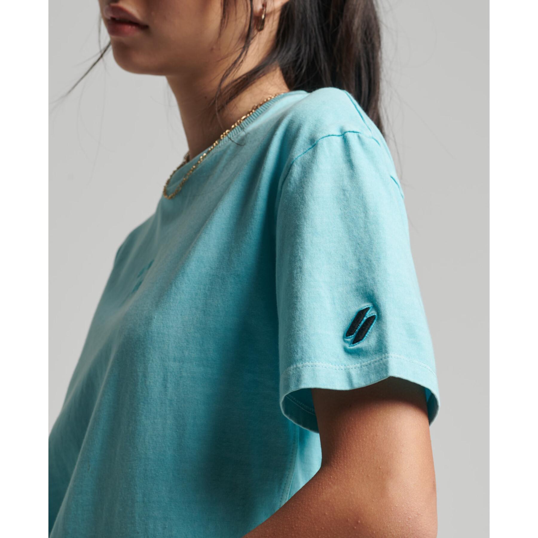 Lös T-shirt för flickor Superdry Code Logo Garment Dye