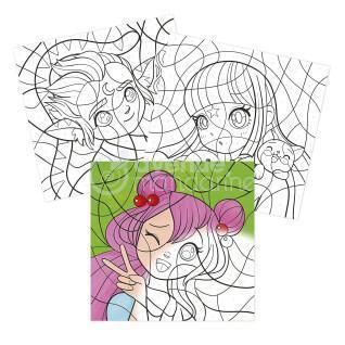 Häfte med 24 färgläggningsark för manga Avenue Mandarine Graffy Pop Number