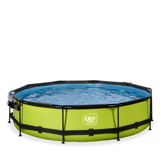 Swimmingpool med filterpump och barnkupol Exit Toys Lime 360 x 76 cm