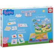 Uppsättning med 4 pedagogiska spel Peppa Pig SúperLot