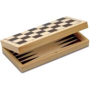 Dam- och backgammonspel i trä Cayro