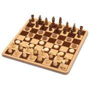 Schackspel i trä i metallåda Cayro