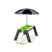 Sand- och vattenaktivitetsbord med parasoll och trädgårdsredskap Exit Toys Aksent