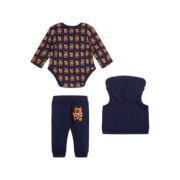 Set med ärmlös tröja + långärmad body + byxor för babypojke Guess