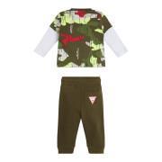 Långärmad t-shirt + joggingoverall för babypojke Guess