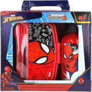 Smörgåsform och vattenflaska med Spiderman-bestick Marvel