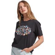 Blommig t-shirt med flickans namn Superdry